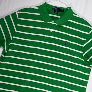 Polo Ralph Lauren Men's Green White Striped Polo Shirt XXL